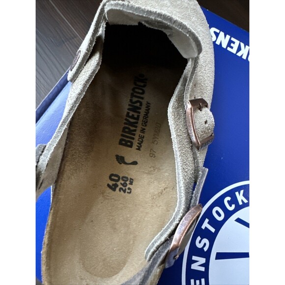 Birkenstock Tokio Suede Taupe Sz 40 EU NWT Narrow Fit - Picture 5 of 6